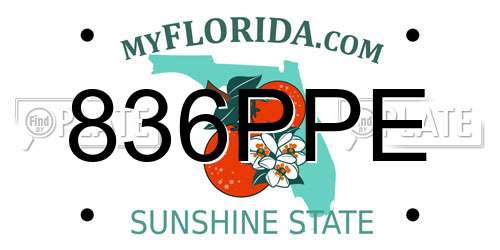 836PPE Florida License Plate