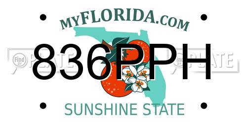836PPH Florida License Plate