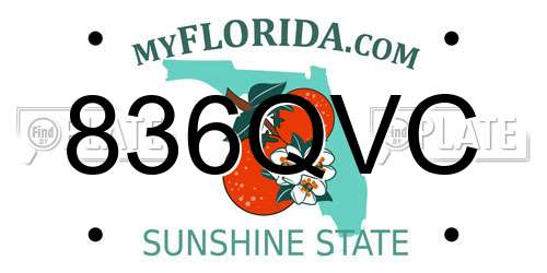 836QVC Florida License Plate