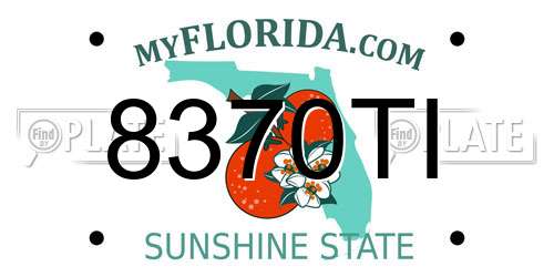 8370TI Florida License Plate