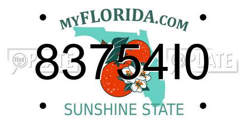 83754I0 Florida License Plate
