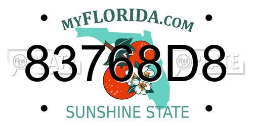 83768D8 Florida License Plate