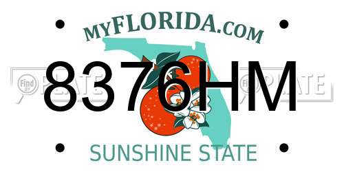 8376HM Florida License Plate