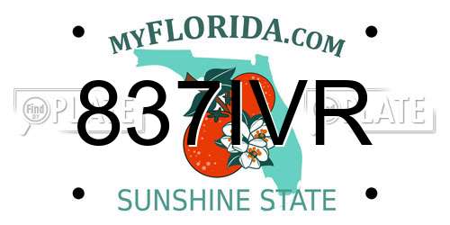 837IVR Florida License Plate