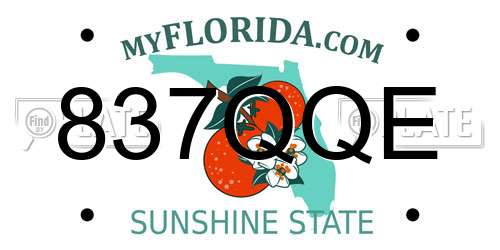 837QQE Florida License Plate