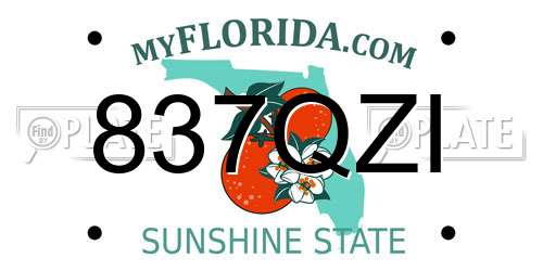 837QZI Florida License Plate