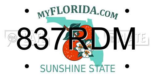 837RDM Florida License Plate