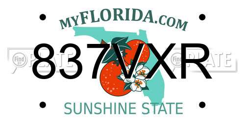 837VXR Florida License Plate