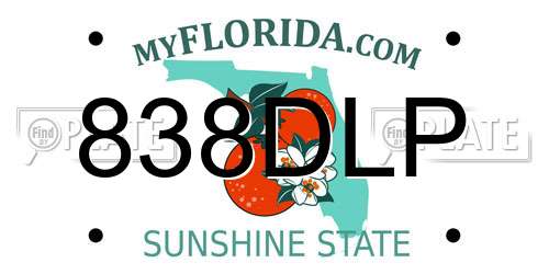 838DLP Florida License Plate