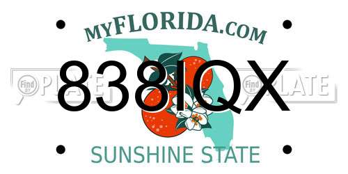 838IQX Florida License Plate