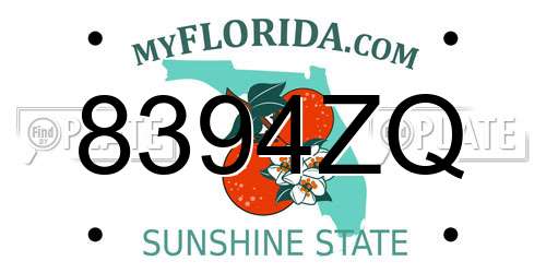 8394ZQ Florida License Plate