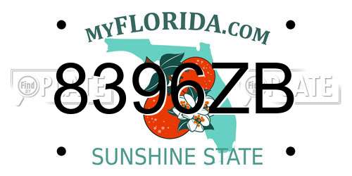 8396ZB Florida License Plate