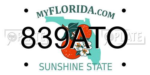 839ATO Florida License Plate