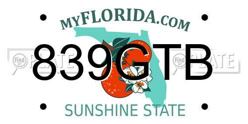 839GTB Florida License Plate