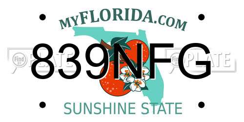 839NFG Florida License Plate