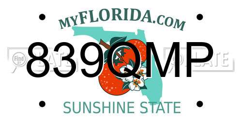 839QMP Florida License Plate