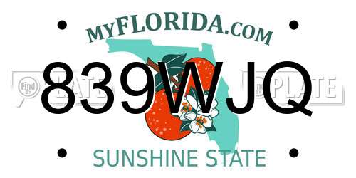 839WJQ Florida License Plate