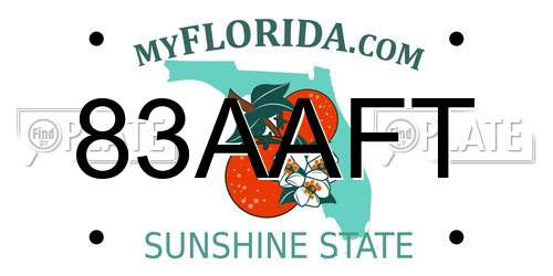 83AAFT Florida License Plate