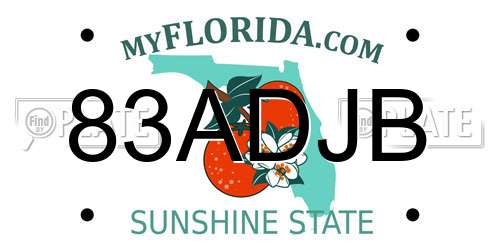 83ADJB Florida License Plate