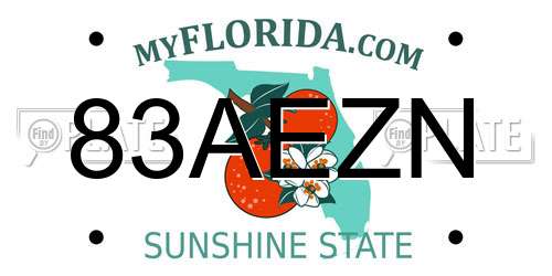 83AEZN Florida License Plate