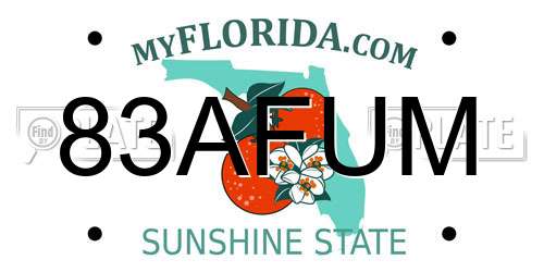 83AFUM Florida License Plate