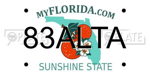 83ALTA Florida License Plate