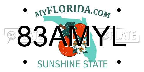 83AMYL Florida License Plate
