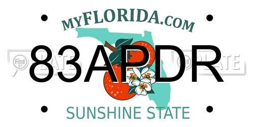 83APDR Florida License Plate