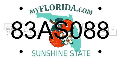 83AS088 Florida License Plate