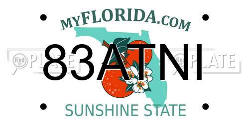 83ATNI Florida License Plate
