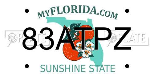 83ATPZ Florida License Plate