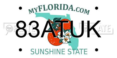 83ATUK Florida License Plate