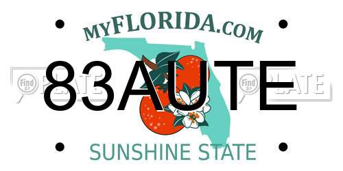 83AUTE Florida License Plate