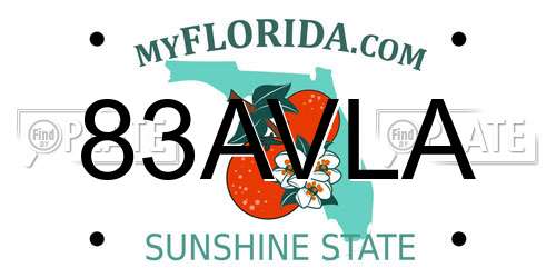 83AVLA Florida License Plate