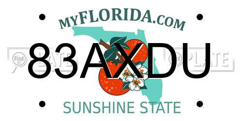 83AXDU Florida License Plate
