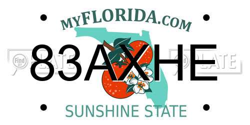 83AXHE Florida License Plate