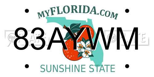 83AYWM Florida License Plate