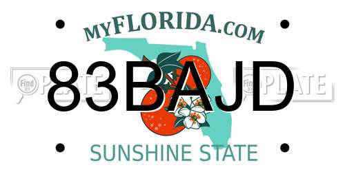 83BAJD Florida License Plate