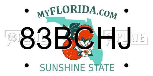 83BCHJ Florida License Plate
