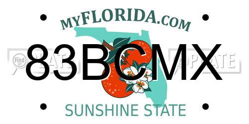 83BCMX Florida License Plate