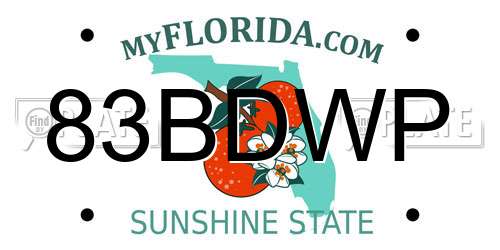 83BDWP Florida License Plate