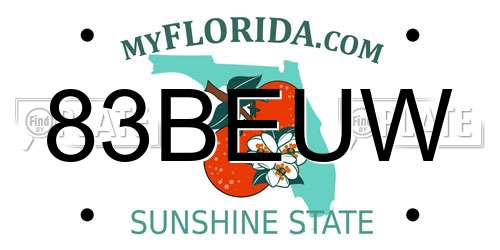 83BEUW Florida License Plate