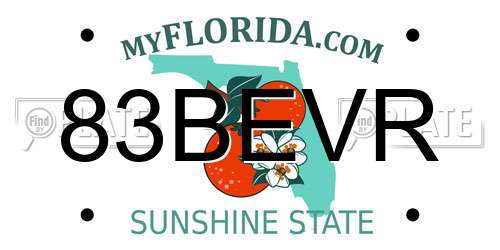 83BEVR Florida License Plate