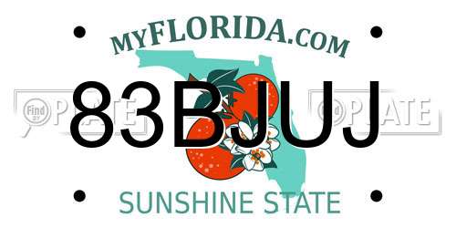 83BJUJ Florida License Plate
