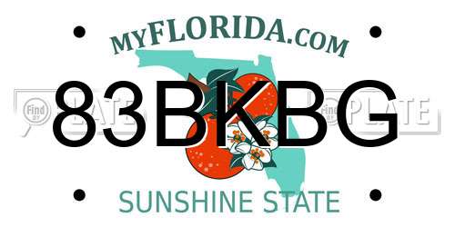 83BKBG Florida License Plate