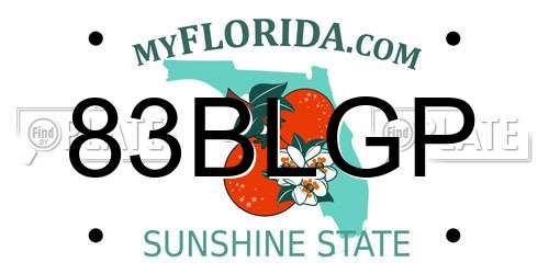 83BLGP Florida License Plate