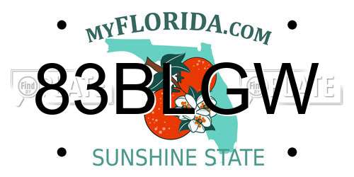 83BLGW Florida License Plate