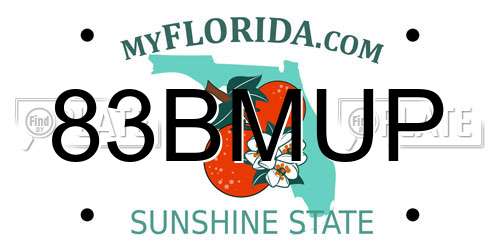 83BMUP Florida License Plate