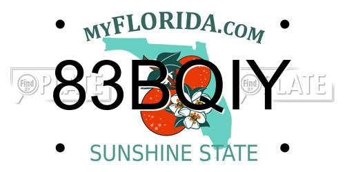 83BQIY Florida License Plate