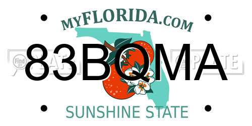 83BQMA Florida License Plate